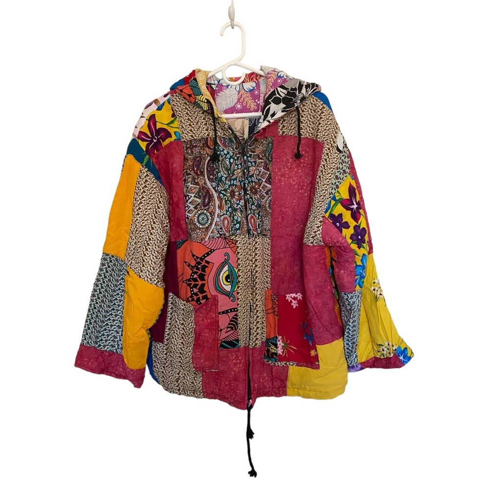 Peaceful People Quilted Jacket with Hood Size S